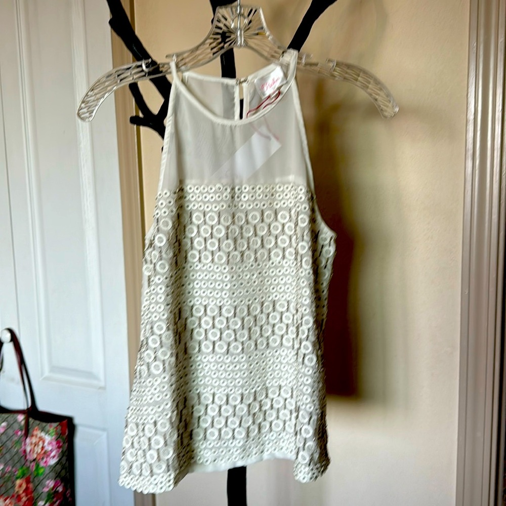 Egg shell beaded top by Parker